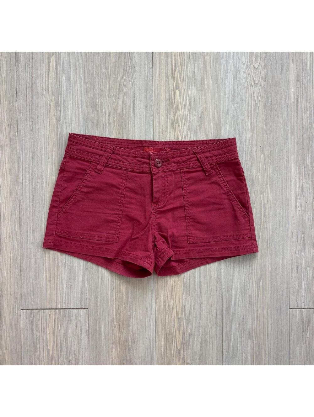 prAna Vintage Stretch Canvas Outdoor Hiking Shorts Maroon Red Size 2